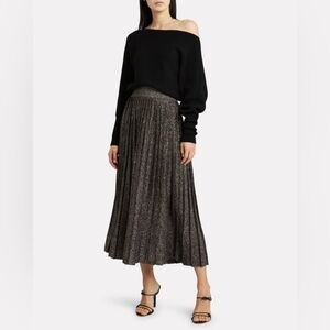 A.L.C. Black and Gray Midi Skirt